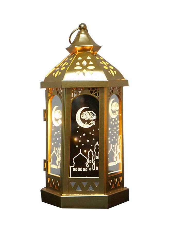 Eid Mubarak Lantern Ramadan Decoration Light Gold 30x12x15cm