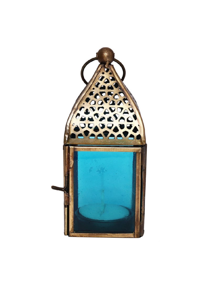 Hilalful Authentic Handmade Lantern Small Turquoise