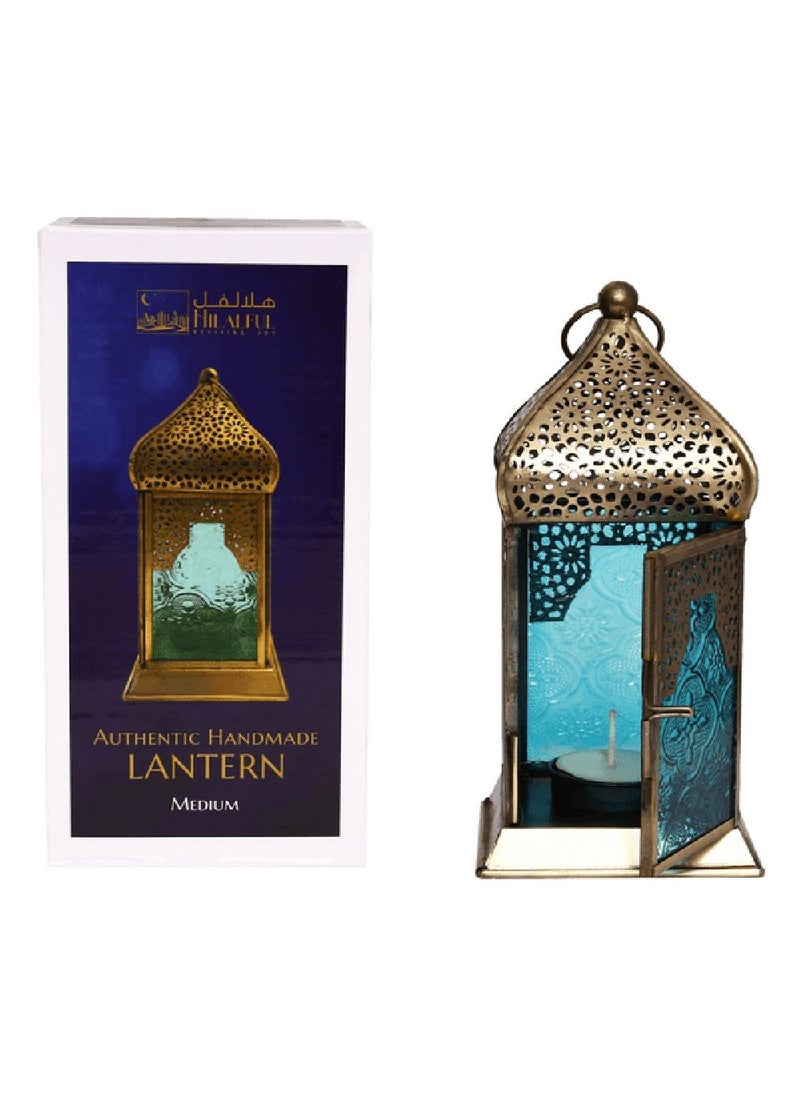 Hilalful Authentic Handmade Lantern Medium Turquoise