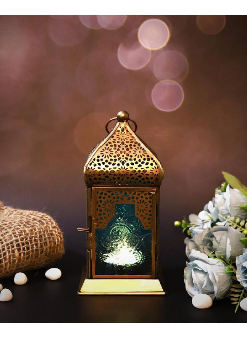 Hilalful Authentic Handmade Lantern Medium Turquoise