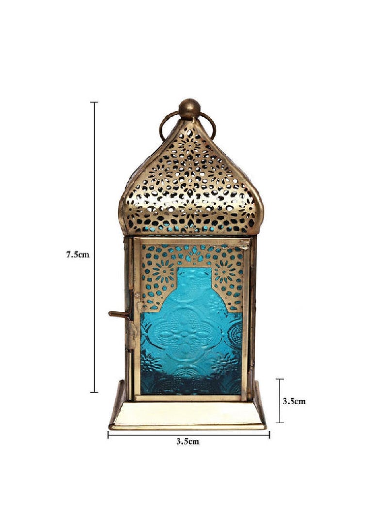 Hilalful Authentic Handmade Lantern Medium Turquoise