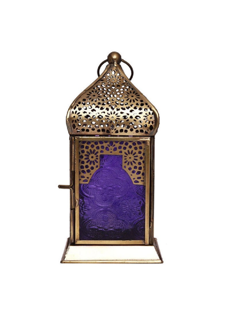 Hilalful Authentic Handmade Lantern Medium Purple