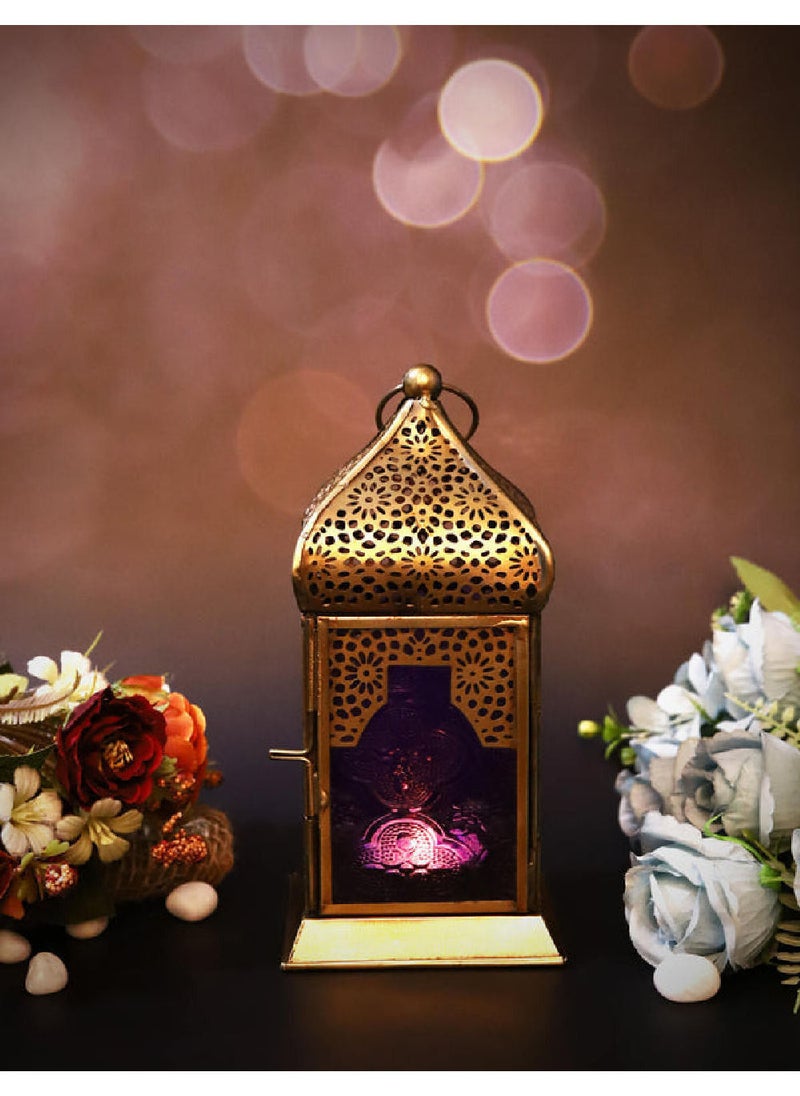 Hilalful Authentic Handmade Lantern Medium Purple