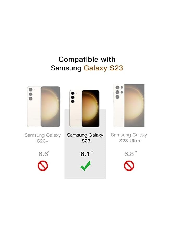 Screen Protector for Galaxy S23 5G 6.1-Inch with Camera Lens Protector, Tempered Glass Film, Fingerprint ID Compatible, HD Clear, 2-Pack Each