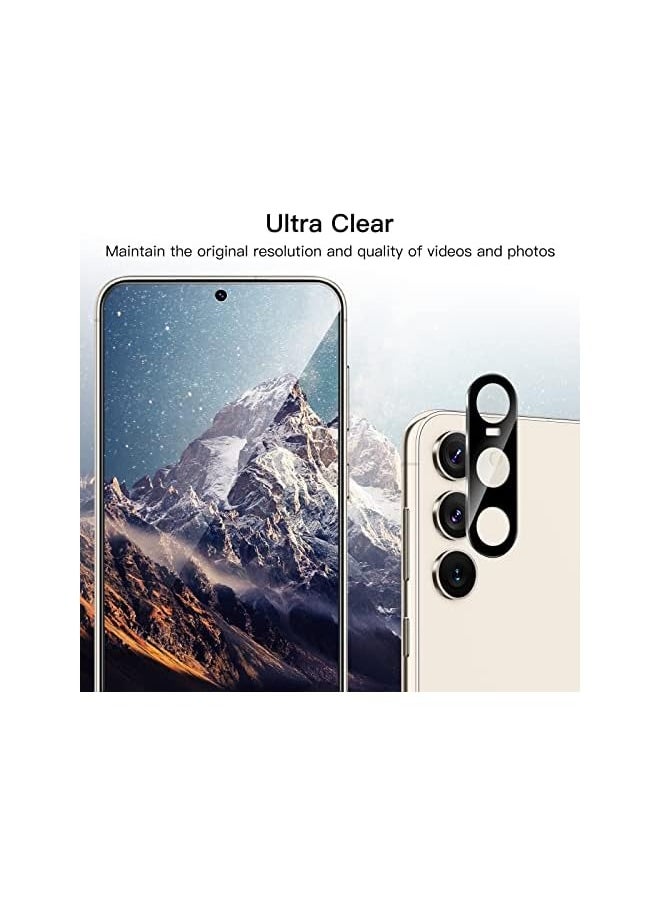 Screen Protector for Galaxy S23 5G 6.1-Inch with Camera Lens Protector, Tempered Glass Film, Fingerprint ID Compatible, HD Clear, 2-Pack Each