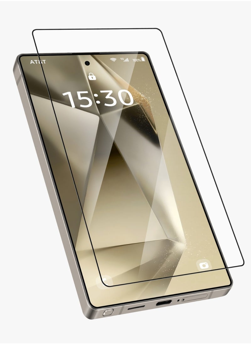 S25 Ultra Screen Protector / 2.5D Silk Print High Silicon Aluminum Glass AR / Oleophobic and Hydrophobic Coating / Instant Fingerprint Unlock / Air Bubble Prevention / Super Smooth & Responsive Coating Finish - Clear