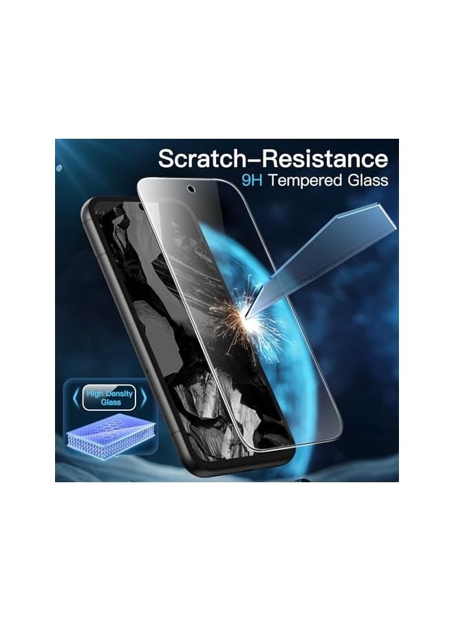 Screen Protector for Google Pixel 8a 6.1-Inch, Tempered Glass Film with Easy Installation Tool, Fingerprint Compatible, HD Clear, 3-Pack
