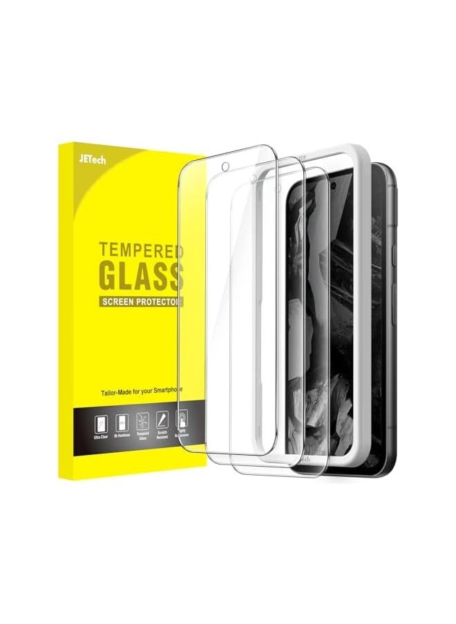 Screen Protector for Google Pixel 8a 6.1-Inch, Tempered Glass Film with Easy Installation Tool, Fingerprint Compatible, HD Clear, 3-Pack
