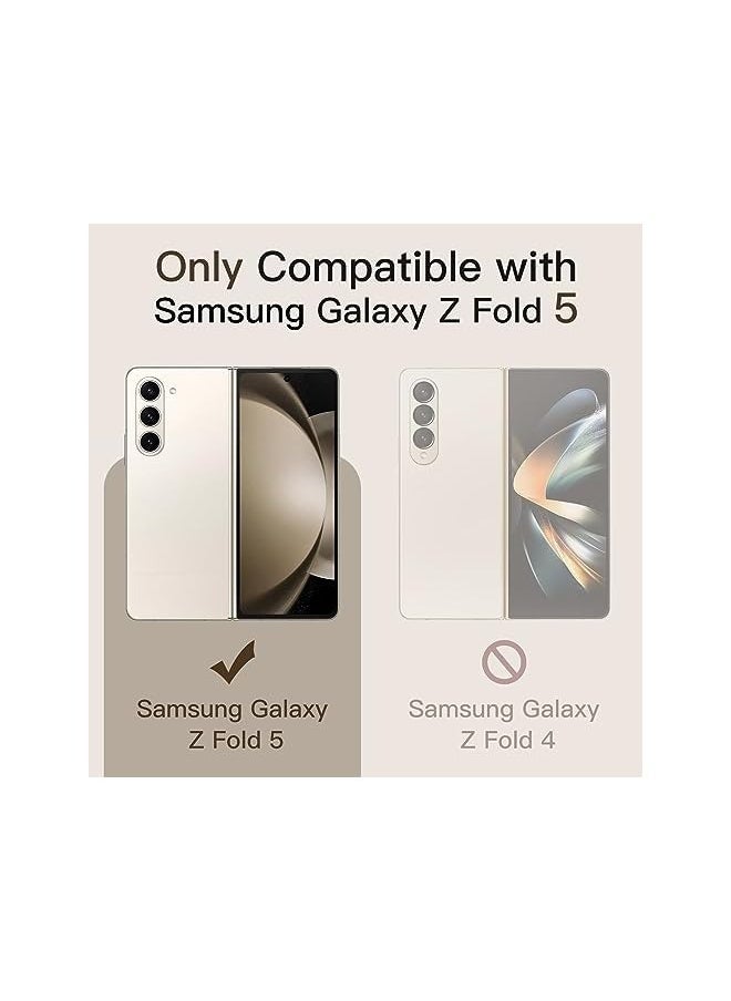 Front Screen Protector for Galaxy Z Fold 5 with Camera Lens Protector, 9H Tempered Glass Film, Anti-Scratch, HD Clear, 2-Pack Each