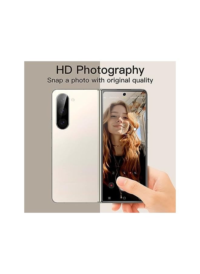 Front Screen Protector for Galaxy Z Fold 5 with Camera Lens Protector, 9H Tempered Glass Film, Anti-Scratch, HD Clear, 2-Pack Each