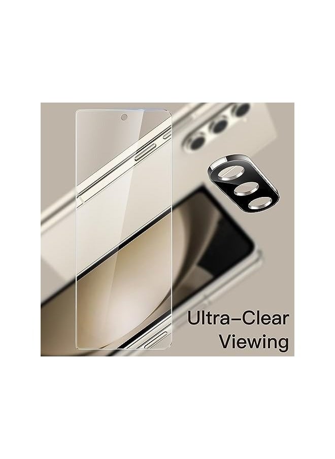Front Screen Protector for Galaxy Z Fold 5 with Camera Lens Protector, 9H Tempered Glass Film, Anti-Scratch, HD Clear, 2-Pack Each