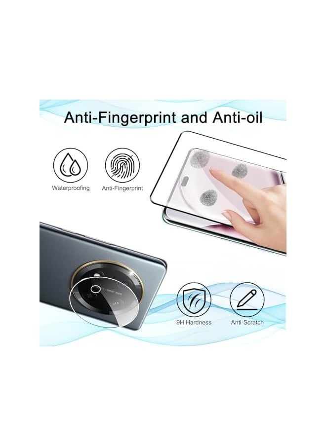 [2+2] Screen Protector Compatible with Honor X9c 5G, Tempered Glass Film with Camera Lens Protector, 9H Hardness Scratch Resistant, Anti-Fingerprint, HD Clear (Clear)