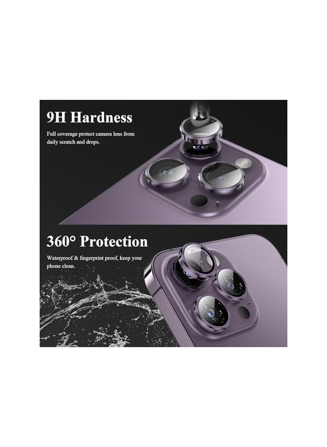 Designed for iPhone 14 Pro Max Camera Lens Protector, for iPhone 14 Pro Camera Lens Protector, Individual Metal Anti Scratch HD Clear Case Friendly Tempered Glass Camera Cover, 1 Set
