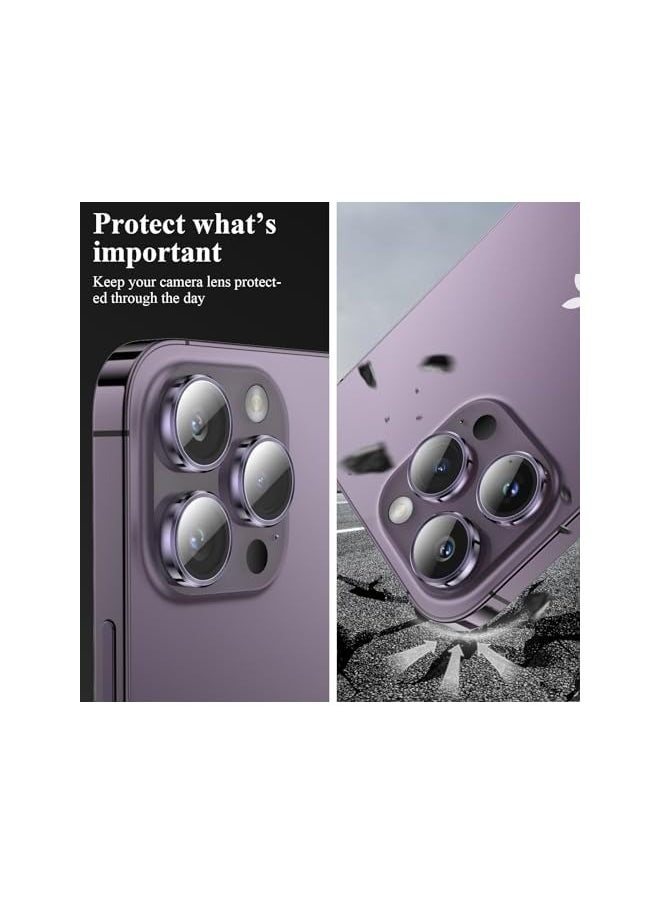 Designed for iPhone 14 Pro Max Camera Lens Protector, for iPhone 14 Pro Camera Lens Protector, Individual Metal Anti Scratch HD Clear Case Friendly Tempered Glass Camera Cover, 1 Set