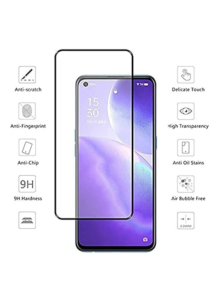 Oppo Reno5 5G / Reno5 Z 5G Screen Protector, Full Coverage Screen Guard, Tempered Glass HD Clear Screen Protector for Oppo Reno 5