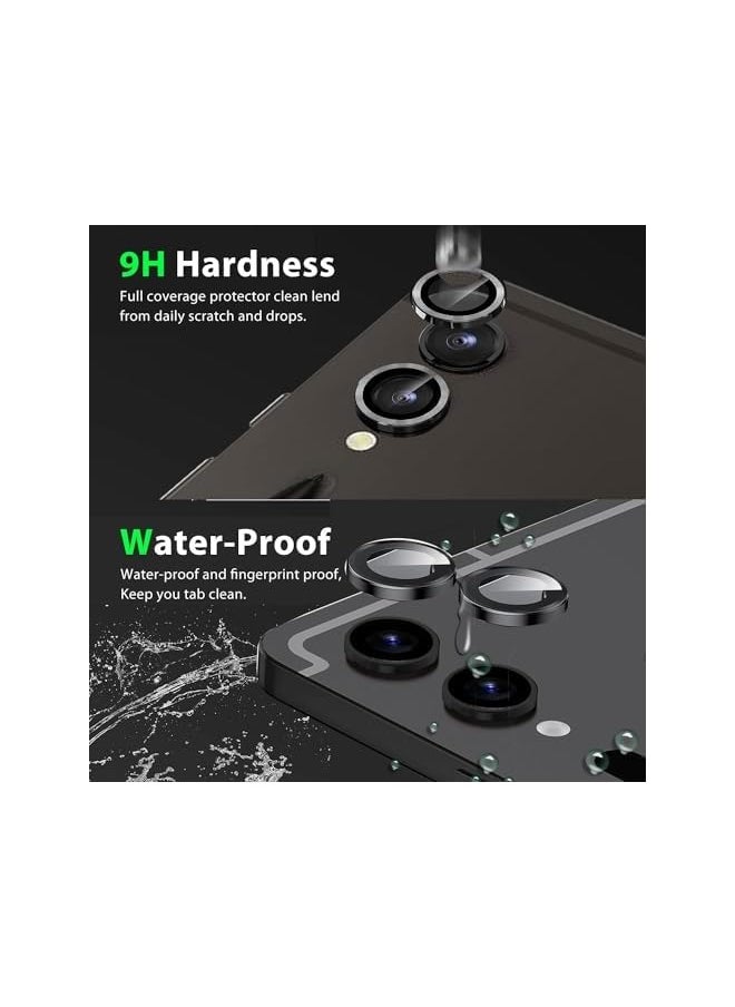 Galaxy Tab S9 Ultra/SM-X910/S9 Plus SM-X810/ S9 FE+ Camera Lens Protector, HD Clarity Anti Scratch Dustproof Tempered Glass Back Camera Lens Protector with Aluminum Edging (2 Pcs)