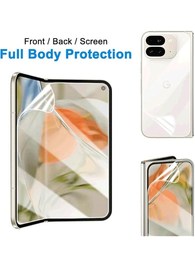 Screen Protector Film for Google Pixel 9 Pro Fold, 3 IN 1 (Front&Back&Screen) Self Healing Unbreakable Hydrogel Soft Film Anti-Scratch [Not Tempered Glass] Google Pixel 9 Pro Fold 2024 Clear