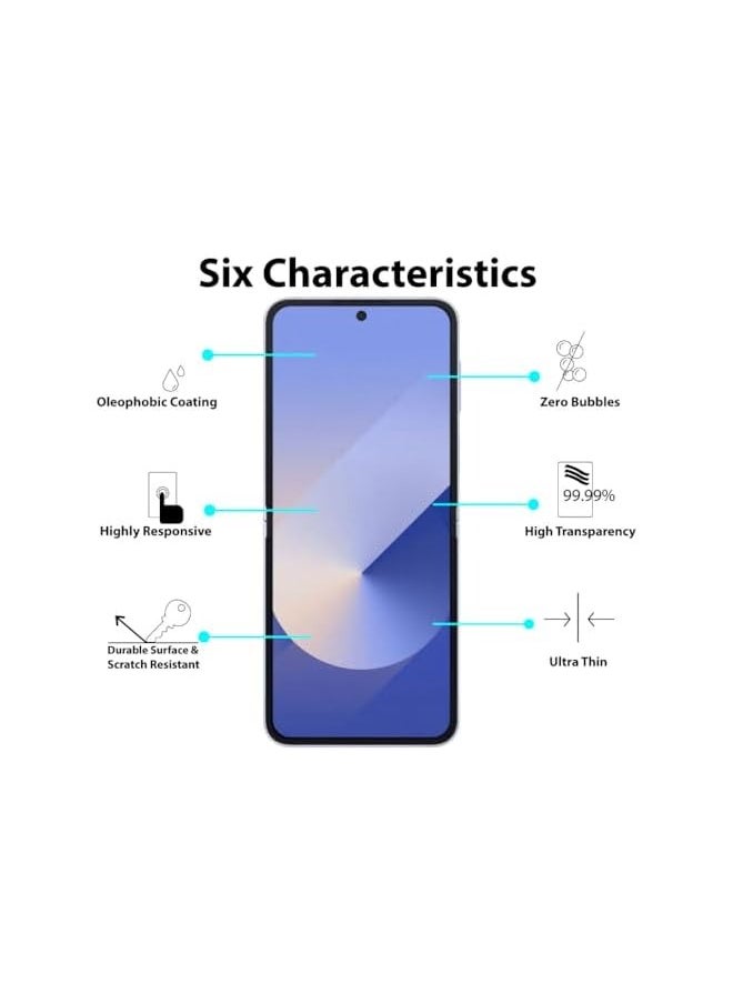 Screen protector Compatible with Galaxy Z Flip6 Screen Protector, Soft HD Clear Anti-Scratch Bubble-Free Full Coverage Screen Protector Film for Galaxy Z Flip 6 2024