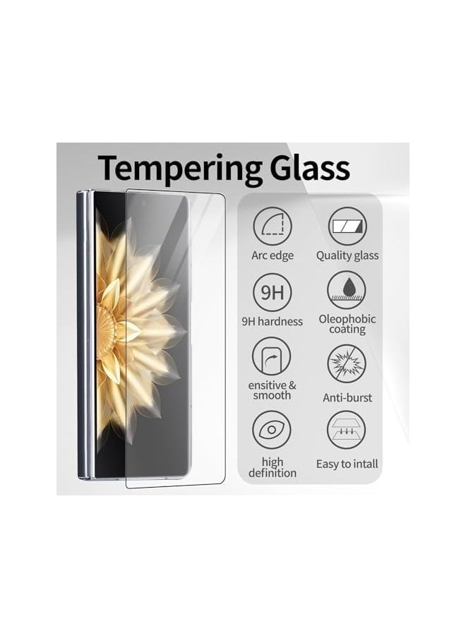 2+2 Pack Compatible with Honor Magic V 2 Tempered Glass Screen Protector & Camera Protector, 3D Camera Protector Screen Tempered Glass Film
