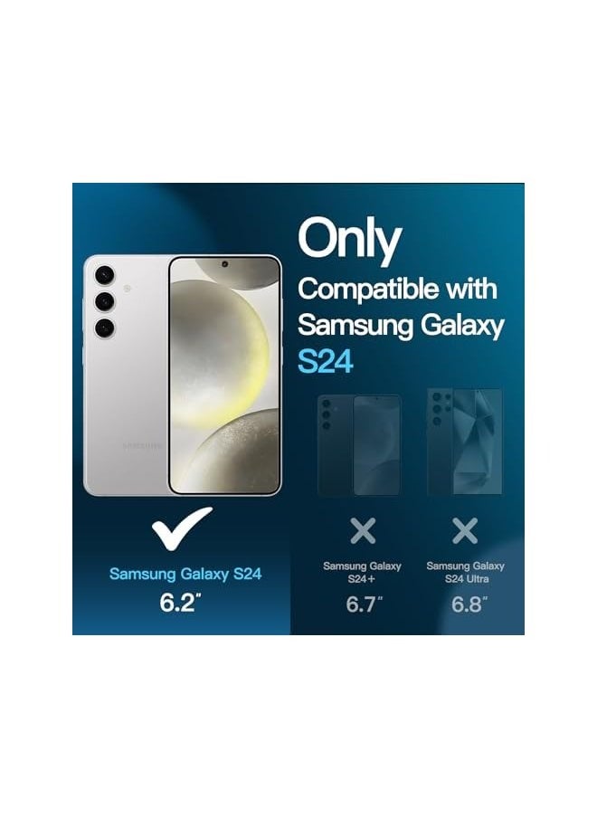 Screen Protector for Galaxy S24 5G 6.2-Inch with Camera Lens Protector, Tempered Glass Film, Fingerprint ID Compatible, HD Clear, 2-Pack Each