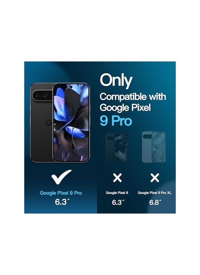 Screen Protector for Google Pixel 9 Pro with Camera Lens Protector, Easy Installation Tool, Fingerprint Compatible, Tempered Glass Film, HD Clear, 2-Pack Each