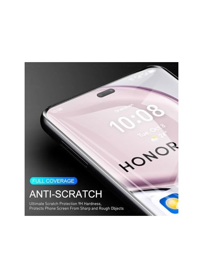 [2 Pack] Tempered Glass for Honor X9C 5G Screen Protector,9H Hardness High Definition Full Covered Clear Scratch Resistant Bubble Free Anti-Fingerprints