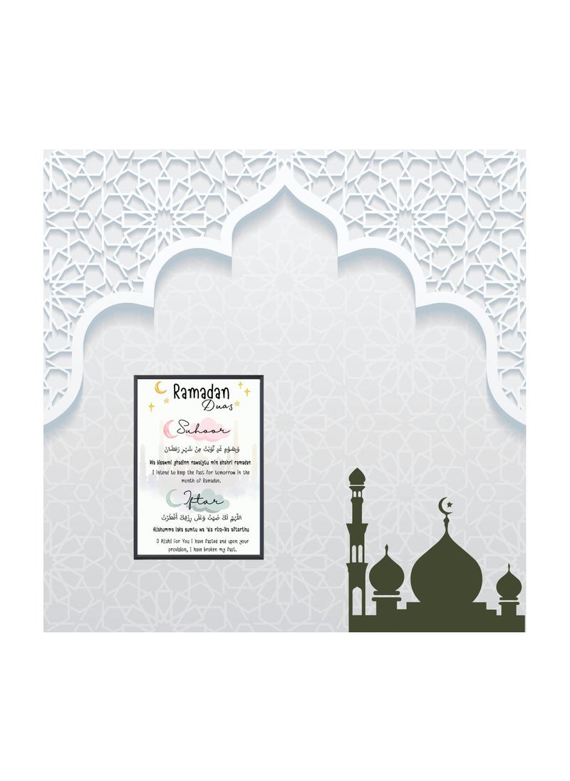 Ramadan A4 Photo Frame–Islamic Wall Art For Home And Office Decor–Inspirational Ramadan Decoration–Ideal For Living Room,Prayer Room Or Kids' Room