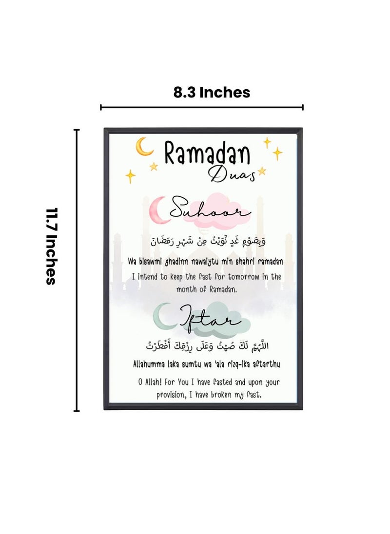 Ramadan A4 Photo Frame–Islamic Wall Art For Home And Office Decor–Inspirational Ramadan Decoration–Ideal For Living Room,Prayer Room Or Kids' Room