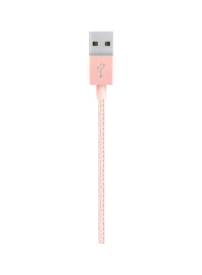 Braided iPhone Charging Cable, USB A To Lightning Cable, Boost Charge To USB For iPhone, iPad, AirPods, MFi-Certified Apple Cable, 1.2 M Rose Gold