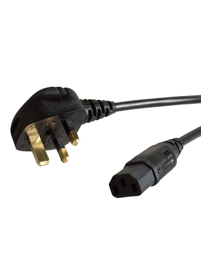 UK Plug To IEC Mains Power Cable Black