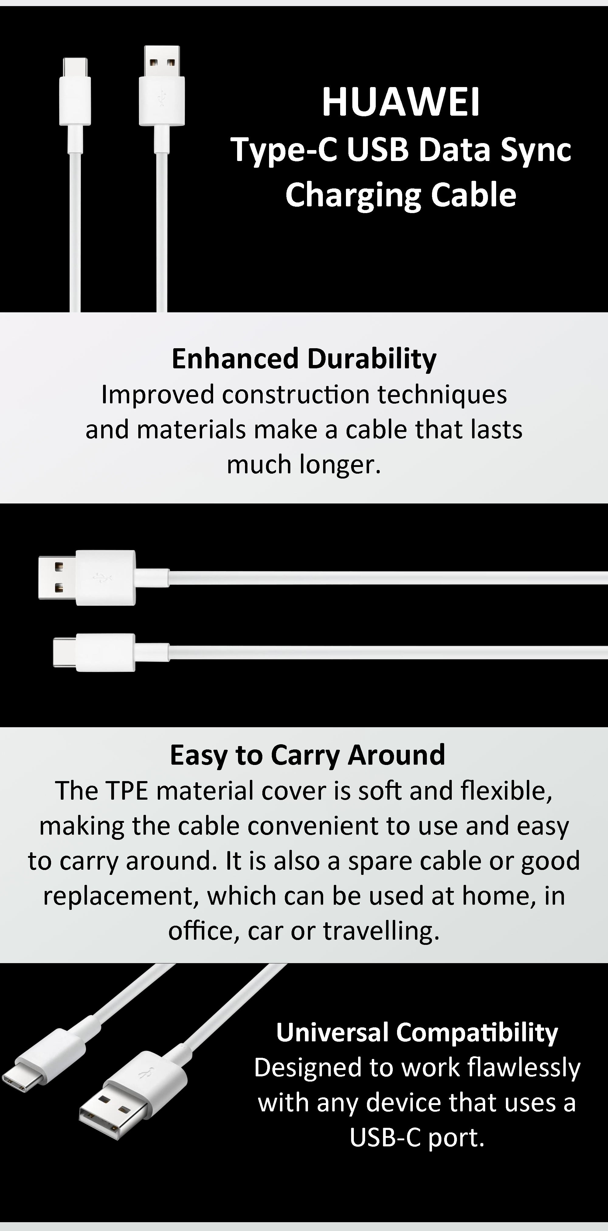 Type C USB Data Sync Charging Cable White