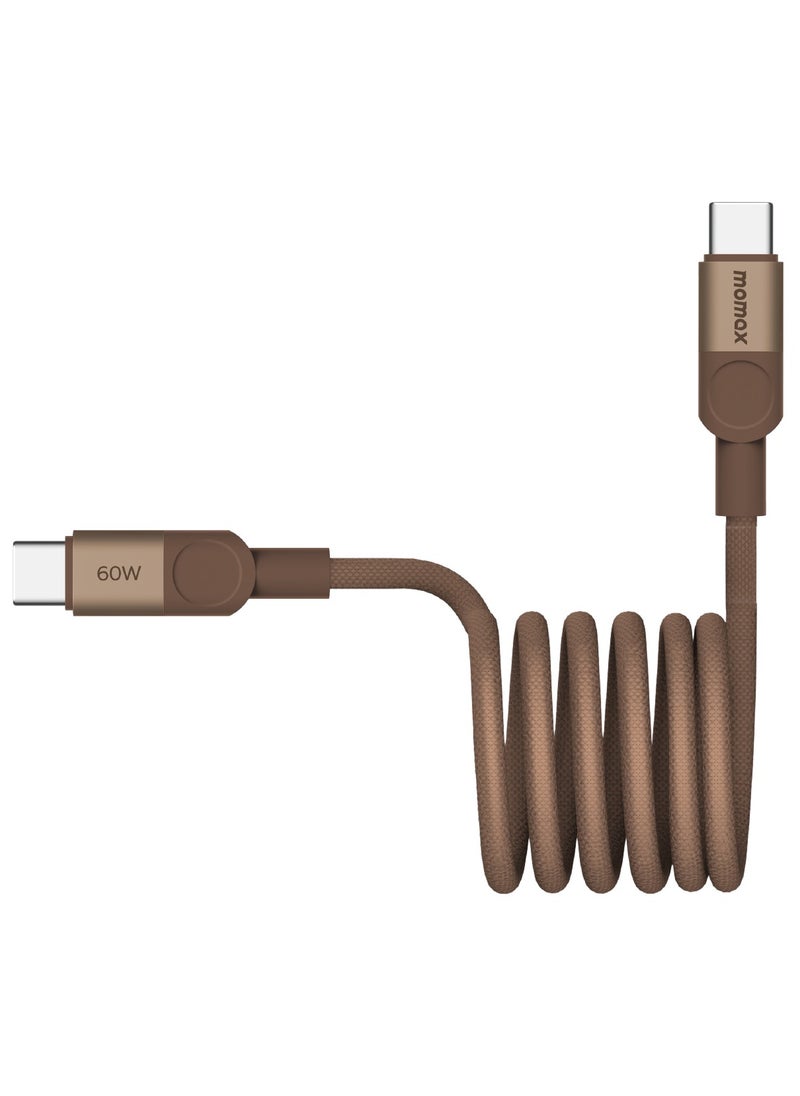 Mag Link 60W QC 3.0 (2 Meter) USB-C to USB-C Fast Charging Magnetic Cable - Desert Titanium