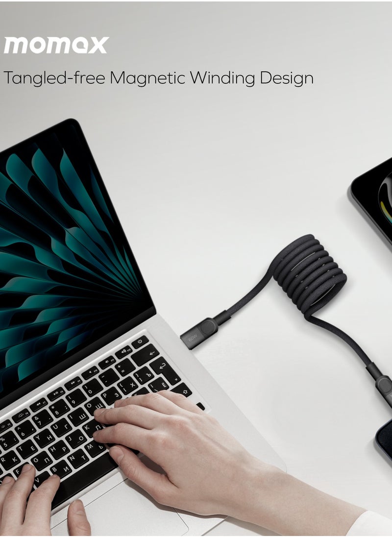 Mag Link 60W QC 3.0 (1 Meter) USB-C to USB-C Fast Charging Magnetic Cable - Desert Titanium