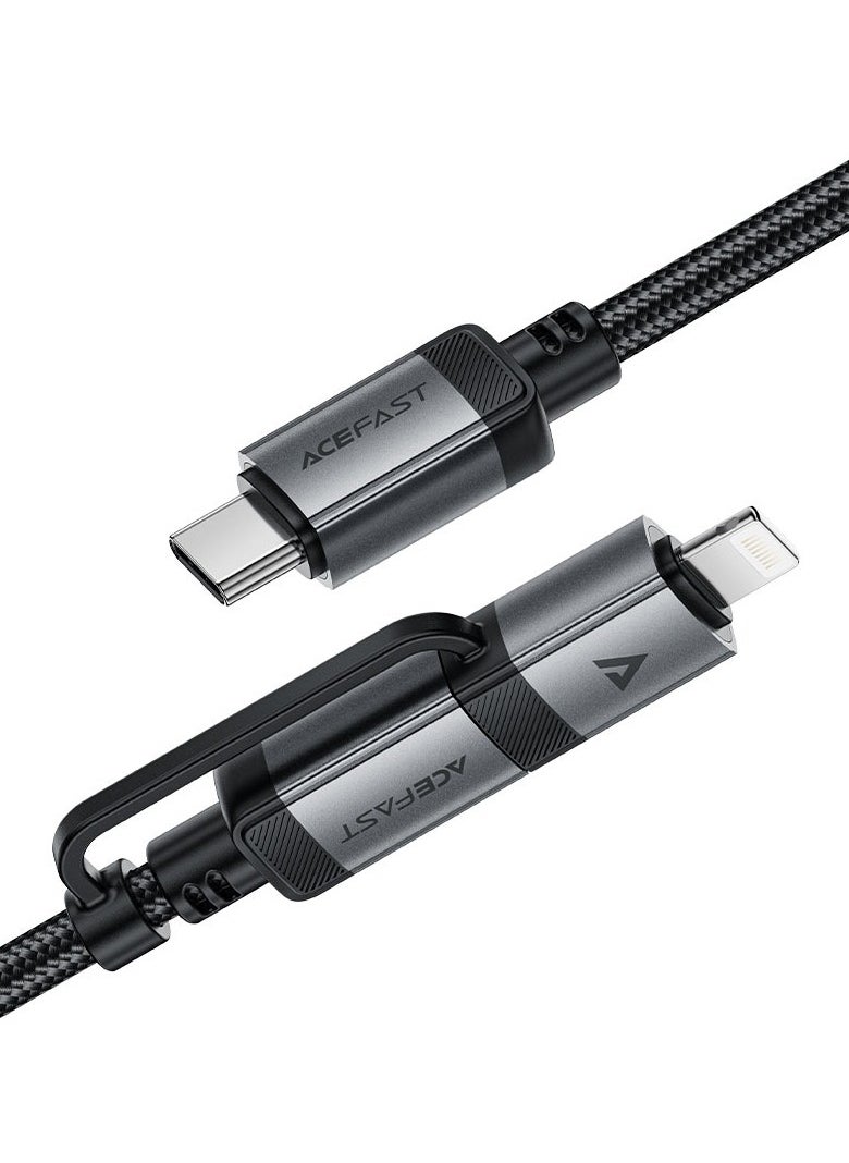 ACEFAST C20-01 USB-C to Lightning / USB-C charging data cable.