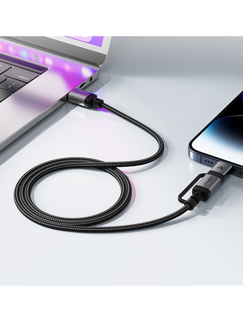 ACEFAST C20-01 USB-C to Lightning / USB-C charging data cable.