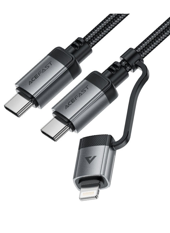 ACEFAST C20-01 USB-C to Lightning / USB-C charging data cable.