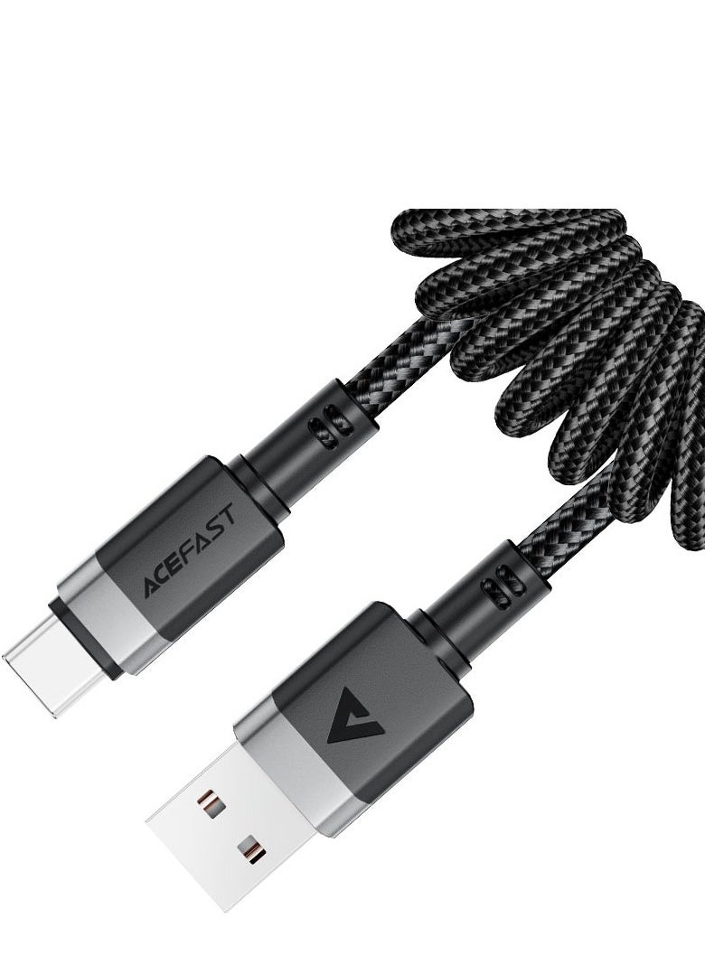 ACEFAST C14-04 USB-A to USB-C spring charging data cable.