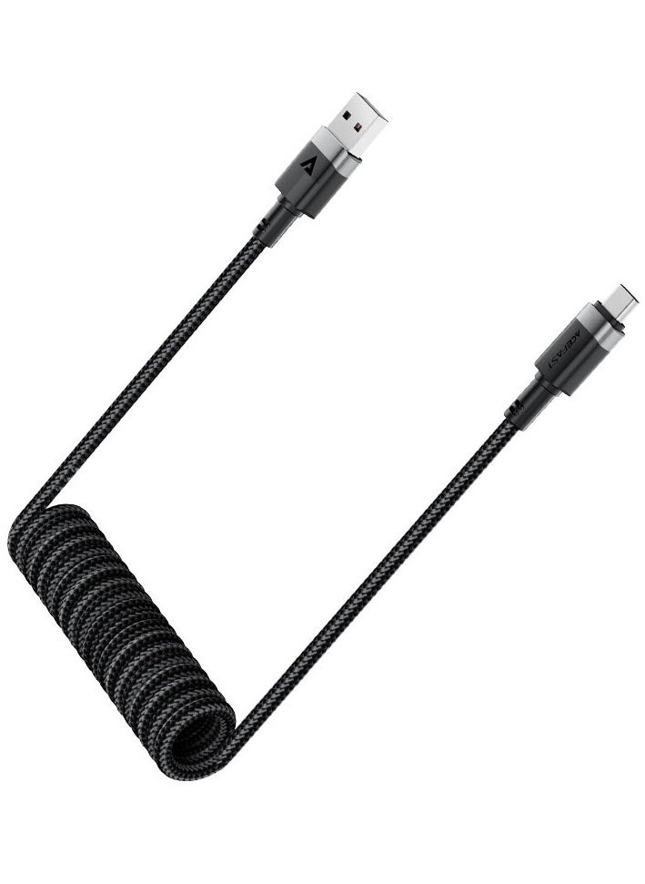 ACEFAST C14-04 USB-A to USB-C spring charging data cable.