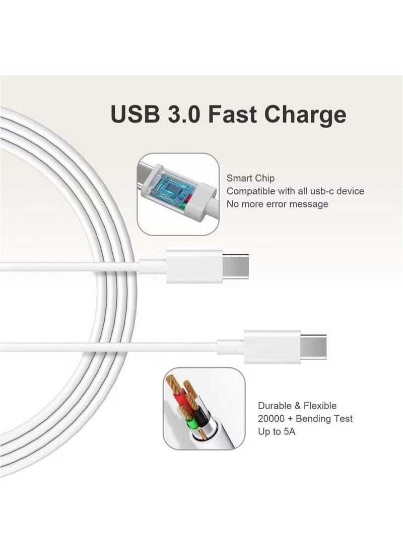 96W Type C Macbook Pro-Air Fast Replacement Charger, Power Adapter works with 13, 14, 15, 16 Inch 2016/17/18/19/20 Model Laptops, Tabs & Smartphones, Thunderbolt Charger with USB C Cable, iPhone 15