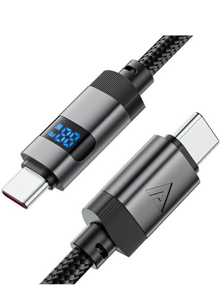 ACEFAST C15-03 60W USB-C to USB-C charging data cable with display.