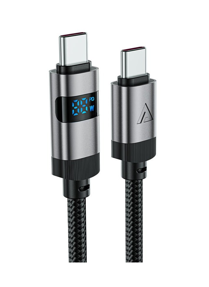 ACEFAST C15-03 60W USB-C to USB-C charging data cable with display.