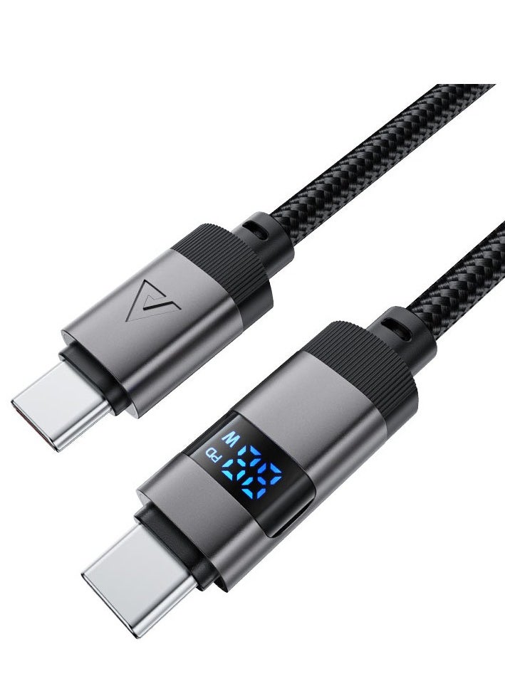 ACEFAST C15-03 60W USB-C to USB-C charging data cable with display.