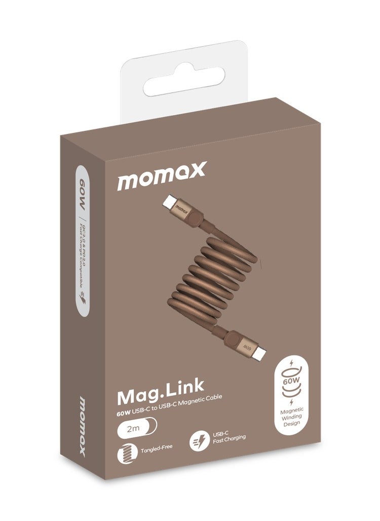 MOMAX MAGLINK 60W USB-C TO USB-C MAGNETIC CABLE