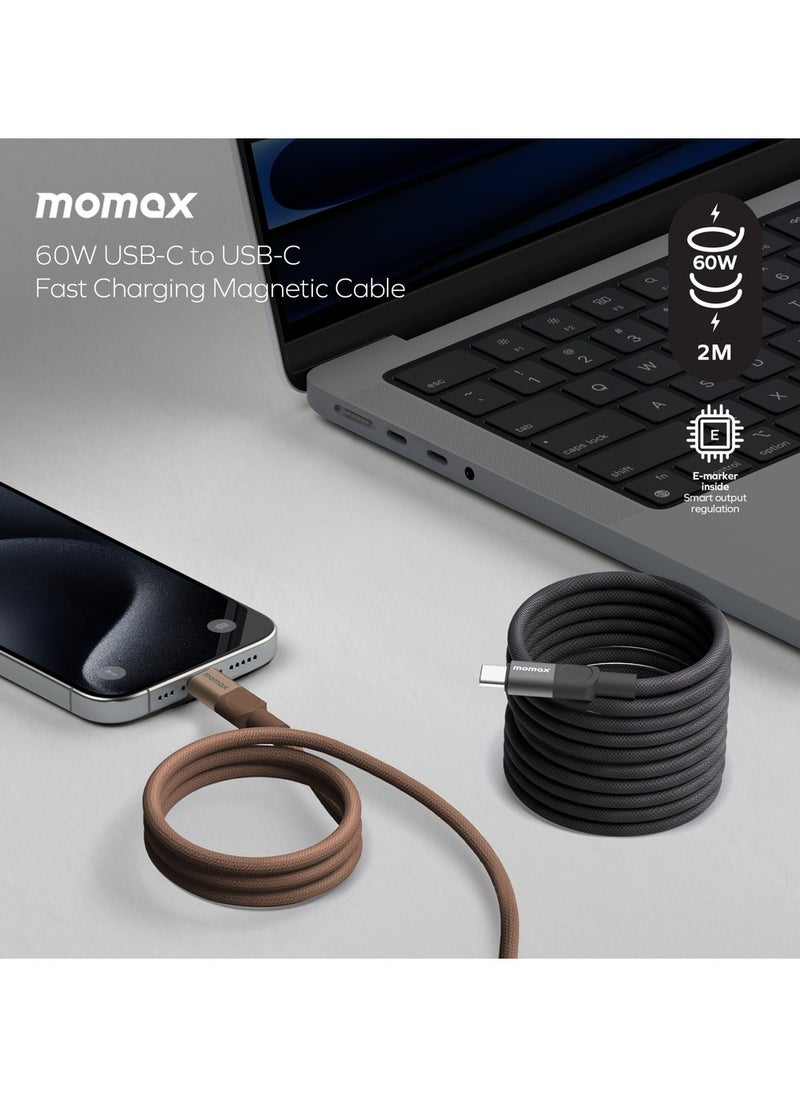 MOMAX MAGLINK 60W USB-C TO USB-C MAGNETIC CABLE