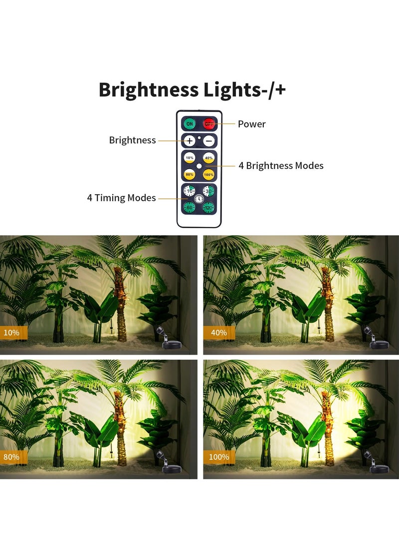 2Pcs Wireless Spotlight for Indoor Battery Operated LED Spotlight with Dimmable Rotatable Timer Uplight Mini Accent Lights with Remote for Wall Display Plants Painting Artwork Closet Natural White