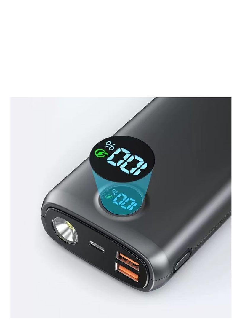 Power-Bank - 20000mAh Power Bank PD 22.5W and QC 3.0 Quick Charging Built-in Bright Flashlight LED Display 2 USB 1Type-C Output for Most Electronic Devices on The Market (Black)