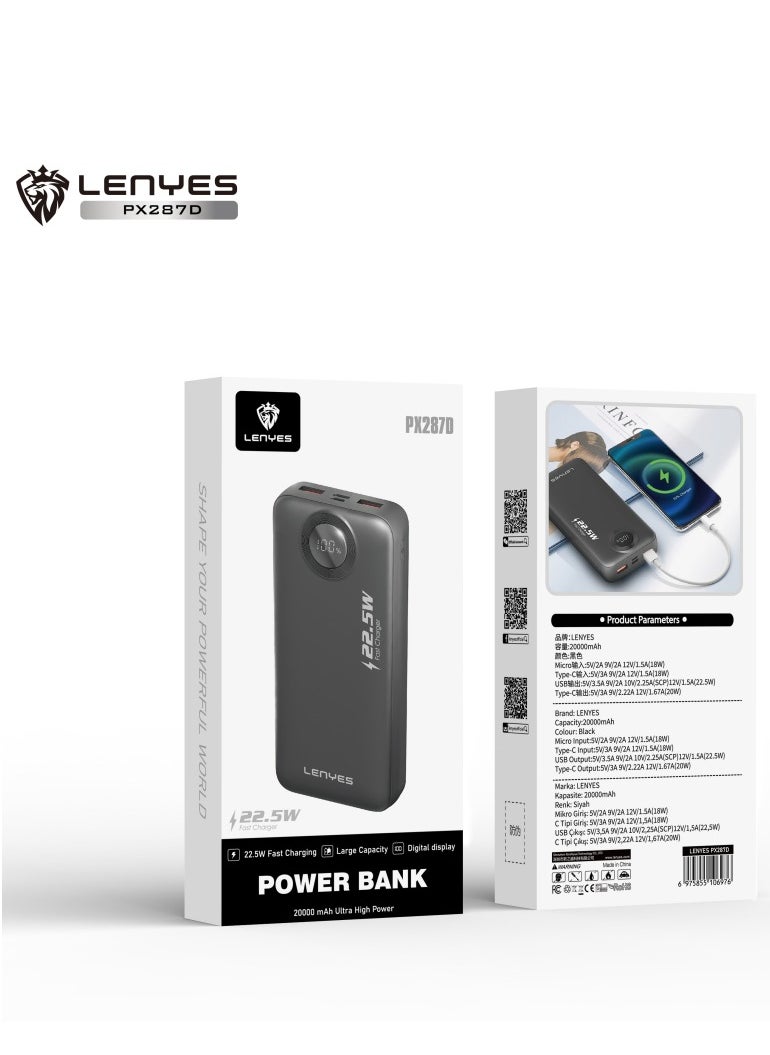 Super Fast Charging Power Bank with Digital Display & Multiple Input/Output Ports