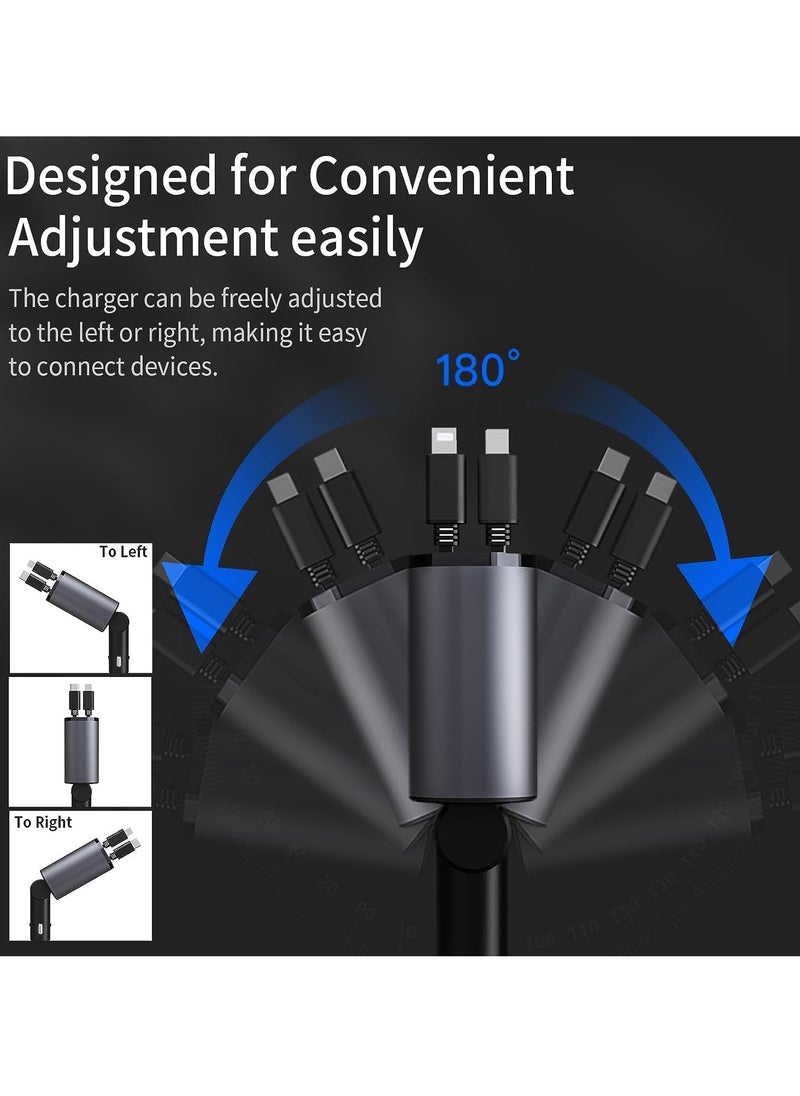 Super Fast Car Charger 120wt With Telescopic Cable