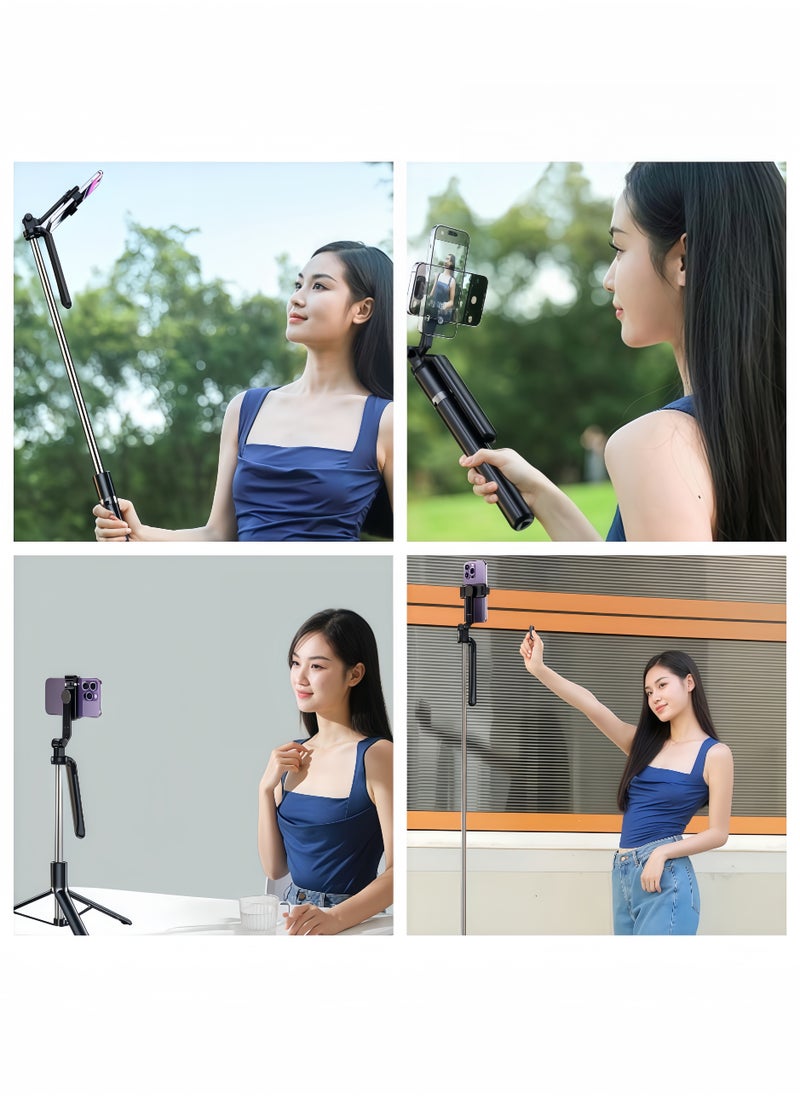 Selfie Stick Tripod, 70inch/170cm Extendable Phone Tripod Alloy Camera Stand With Bluetooth Remote Shutter, All in One Tripod For iPhone 16/15 series, Samsung Galaxy S24 S23, Xiaomi, Cameras Black