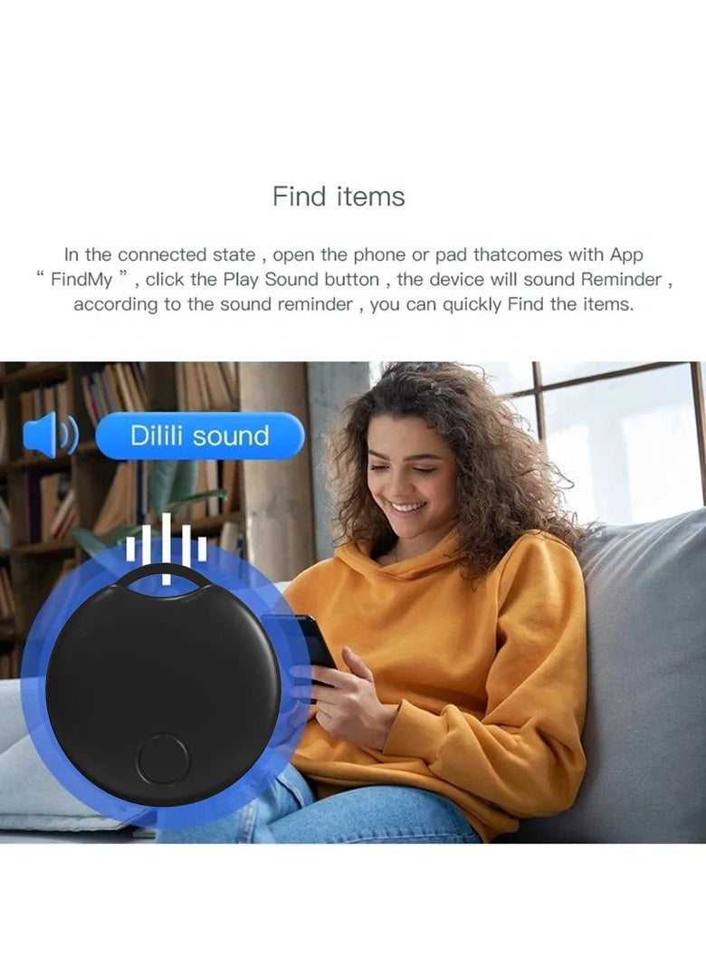 Smart Finder Bluetooth Tacker Smart AirTag Anti Lose Reminder key Finder Works with IOS Find My App (Black-2pcs)